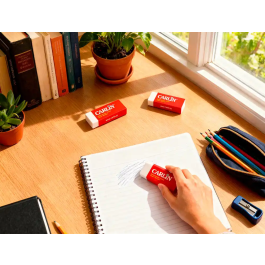 Carlin Goma de borrar plástica escolar y de oficina 10x30x30 mm