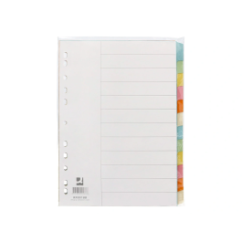 Q-connect Separadores DIN A4 Cartulina Multitaladro Juego 12 Unidades Colores Pastel Índice