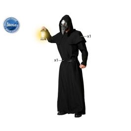 Disfraz Peste Túnica Con Capucha Negro Hombre Adulto XS-S