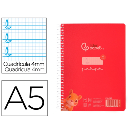 Liderpapel Cuaderno Espiral A5 Pautaguía Tapa Plástico 80 Hojas 90gr Cuadro Pautado 4mm con Margen Color Rojo Precio: 11.49999972. SKU: B1HLRXZQY7