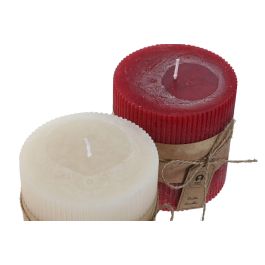 DKD Home Decor Vela Navidad Tradicional Rojo Blanco 10 x 10 x 10 cm (6 Unidades)