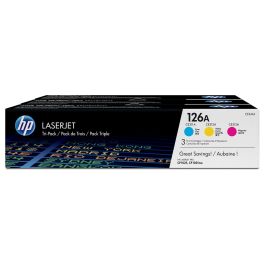 HP 126A Paquete de 3 Tóneres Auténticos Cian / Magenta / Amarillo (CF341A) para HP LaserJet Pro 100 color MFP M175 / 200 color MFP M275 / CP1025 Precio: 247.59000035. SKU: B1DKLYBHQP