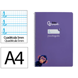 Liderpapel Cuaderno espiral Pautaguía A4 Tapa Blanda 80 Hojas 75gr Cuadro Pautado 5mm Lila Precio: 11.79000042. SKU: B1BYBRQZYW