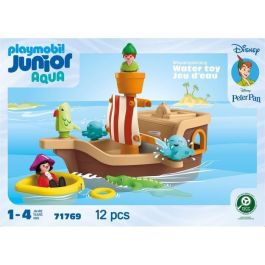 Playmobil 71769 Barco Pirata Peter Pan Disney - Juguete de Baño para Bebés +12 Meses con Función Rociadora y Almacenamiento