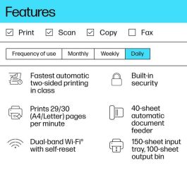 HP Impresora Multifunción LaserJet MFP M234sdw, Impresión Doble Cara Rápida, ADF, HP Smart App, Conexiones Fiables, Configuración Simplificada, Negro