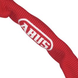 ABUS 1500/110 Candado con Cadena de Acero Endurecido para Bicicleta Rojo - 1100mm, Tipo Llave