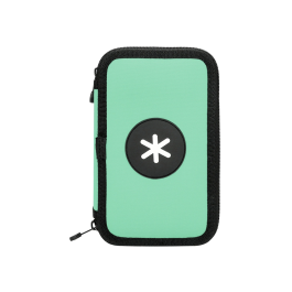 Antartik Plumier Escolar Doble Cremallera Color Menta 28 Piezas