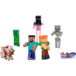 Mattel Pack Construcci3n De Mundos Minecraft Jfg66 7 Figuras 8,25 Cm Codigo Digital