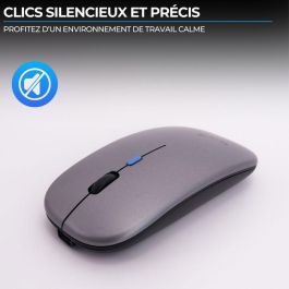 Bluestork M-WL-OFF105 Ratón Inalámbrico Silencioso Bluetooth o Adaptador 2.4 GHz Gris/Negro