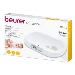 Beurer BY-90 Báscula para Bebés con Bluetooth, Pantalla LCD 2.3 cm, Auto Tara, Peso Máximo 20 kg