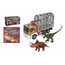 Camión porta dinosaurios, incluye 2 dinosaurios, con luces y sonidos, escala 1:16 Precio: 11.49999972. SKU: B1J67QWACJ