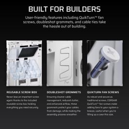 Corsair 5000T Midi Tower ATX Semitorre Cristal Blanca para Gaming y PC de Alto Rendimiento con RGB y Paneles de Vidrio Templado