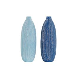 Jarron Mediterraneo DKD Home Decor Azul Marino Azul Celeste 11 x 36 x 11 cm (2 Unidades) Precio: 29.49999965. SKU: S3042369