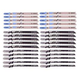 Bosch 2607010903 / BOS3165140846493 Kit 30 Hojas de Sierra de Calar para Madera Blanda y Metal – Cortes Curvos y Rectos