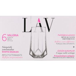 Set de 6 vasos Valeria 460 cc - Lav (8 Cajas) Set de 6 vasos Valeria 460 cc - Lav (8 Cajas)
