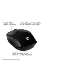 HP 200 Wireless Mouse, Económico Ambidextro, Diseño Ergonómico y Contorneado para Ambas Manos, Libertad de Movimiento Inalámbrica.