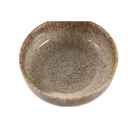 DKD Home Decor Bol Horeca Gres Esmaltado Beige 15 cm Ø x 5 cm Alto - Set 6 Unidades - Apto Microondas y Lavavajillas
