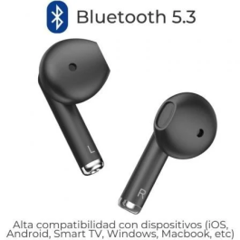 ZTE EB2201 Auriculares Bluetooth Inalámbricos Buds 2, Bluetooth 5.3, Autonomía Total 25h, IPX4, Negros