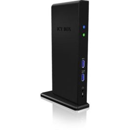 ICY BOX IB-DK2241AC Docking Station USB 3.0 11-en-1 con HDMI/DVI, Ethernet Gigabit y 2K para Doble Monitor
