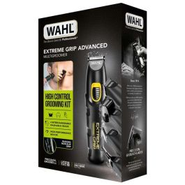 Wahl 09893-0460 Multigroomer con/sin Cable para Nariz, Orejas y Cejas, Agarre Extremo Avanzado, 4 Cabezales Intercambiables y 8 Peines Guía