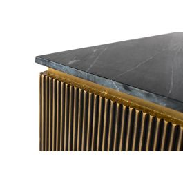 Giner y Colomer Mesa de Centro Madera de Mango Mármoles Bronce 90x90x40 cm