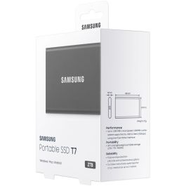 Samsung Portable SSD T7 2TB USB 3.2 Gen2 Tipo C Gris Titanio - NVMe, Lectura 1050MB/s, Escritura 1000MB/s, Aluminio