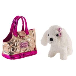 PERLETTI Bolso de mano Dorado con peluche perro Didi 28cm