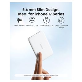 Anker A1665 Nano Powerbank 5000mAh 15W Magnetisch Slim Ultra-Slim 0.86cm Flach Qi2 Cargador Inalámbrico Negro