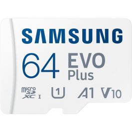 Samsung MB-MC64SA/EU Tarjeta Memoria microSD EVO Plus 2023 64GB 160MB/s Clase 10 U3 V30 A2 con Adaptador SD Precio: 13.6900005. SKU: B14MZE5GRD
