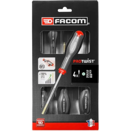 Facom Juego de 4 Destornilladores Protwist TT10x75 - TT15x75 - TT20x100 - TT25x100