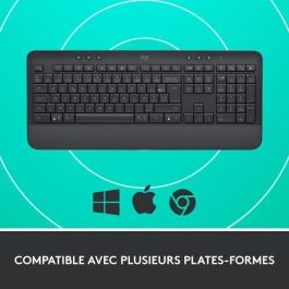 Logitech - Teclado inalámbrico - Ergonomico completo con - SEADSETS -SIGNATURA K650 - Graphite
