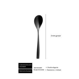 Sinxelo Satin Negro Cuchara Postre 185Mm (12 Unidades) Sinxelo Satin Negro Cuchara Postre 185Mm (12 Unidades)