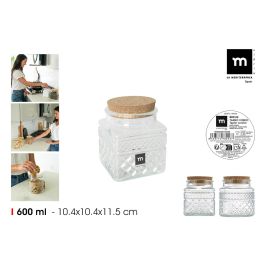 Tarro de vidrio con tapón de corcho 600 ml - Inde (12 Unidades) Precio: 25.4999998. SKU: B1GHV8B7CL