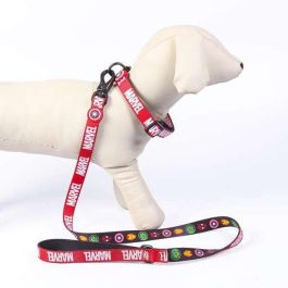Cerdá Collar Premium Perro T1XXS Marvel XXS/XS Rojo - Talla Pequeña para Arneses y Correas