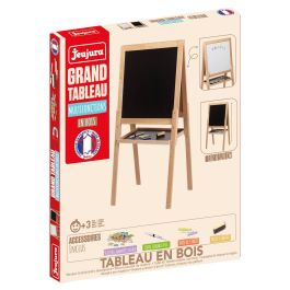 Jeujura Pizarra JEU3225280874807 Multifuncional Grande Blanca Tiza Magnética de Madera
