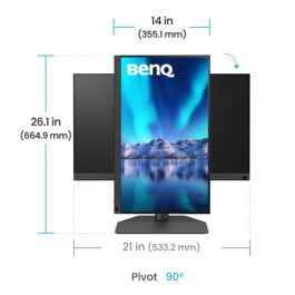 BenQ SW242Q Monitor para Fotógrafos 24.1" IPS 2K 2560 x 1600 16:10 99% Adobe RGB 98% P3 HDR10 USB-C 90W 9H.LLVLA.TBE