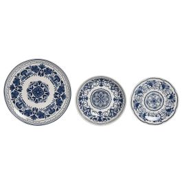 Vajilla Arabe DKD Home Decor Azul Blanco 27 x 2 x 27 cm Set de 18