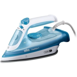 Braun Plancha de Vapor FI3144 BL FreeStyle 3 - Potencia 2400W - Suela SuperCeramic - Depósito 270ml - Vapor 45g/min