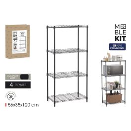 Inde Estantería Metálica 4 Niveles Negra, 56 x 35 x 120 cm (2 Unidades) Precio: 48.68999949. SKU: B1J8GLPWW4