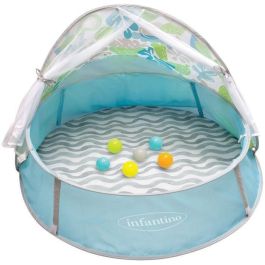 Infantino INF0773554031270 Piscina de bolas evolutiva 3 en 1 con capota anti-UV y mosquitera
