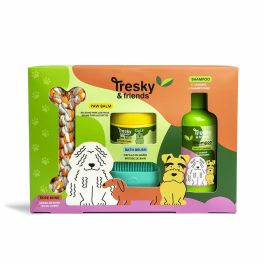 Tresky & Friends Estuche Limpieza Mascota Kit 4 Piezas Champú Té Verde Bálsamo Manzanilla Cepillo Juguete Hueso Precio: 11.49999972. SKU: B1DJZSXF2Z