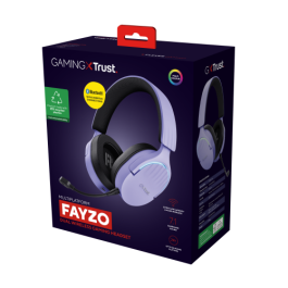Trust GXT491P Fayzo Auriculares Gaming Inalámbricos Dual (USB 2.4 GHz/Bluetooth) 7.1 Virtual Púrpura, 22h Batería