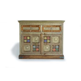 Giner y Colomer Cómoda de Madera de Acacia con Cerámica y Bronce, 90x105x40 cm Precio: 1209.9879. SKU: B1A458WCR3