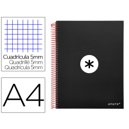 Antartik Cuaderno espiral A4 Micro Antartik, Tapa Forrada, 120 Hojas, 90 gr, Cuadro 5mm, Negro Precio: 8.49999953. SKU: B15EB7AV7L