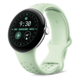 Google GA06102-WW Pixel Watch 3 (41mm) Correa Active Sport Band de Silicona Color Wintergreen Hebilla Plata Talla L