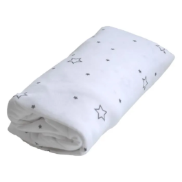 Domiva Sábana Ajustable Impermeable 2 en 1 Estampado Estrellas Grises, Rizo Algodón, Antiácaros, Suave, 60x120 Cm Precio: 28.78999948. SKU: B19JJPL55D