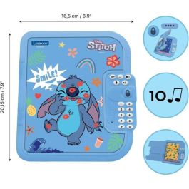 Lexibook Cuaderno Diario Secreto Electrónico Disney Stitch con Código, Luces y Sonido - 24,1x6,5x18 cm