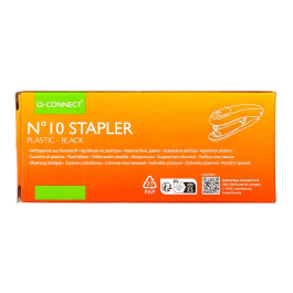 Q-connect Grapadora KF14212 Plástico Capacidad 10 Hojas, Grapas Nº 10, Negro