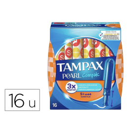 Tampax Compak Pearl Super Plus 16Ud. Compak Pearl Super Plus Absorción Alta 16 Unidades Precio: 5.50000048. SKU: B13GHXJQDJ