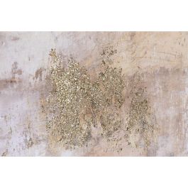 DKD Home Decor Cuadro Decorativo de Pared Glam Abstracto Dorado Rosa Palo de Lienzo y PS 143x103x4.5 cm (2 Unidades)